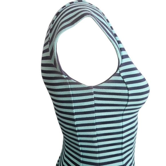Lilly Pulitzer Briella Dress XS Teal/Navy Stripes Fit & Flare Coastal Preppy - Picture 5 of 14